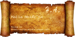 Halla Abiáta névjegykártya