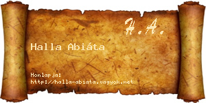 Halla Abiáta névjegykártya